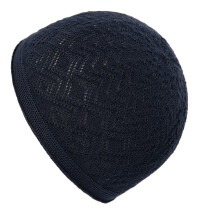 Chapeau intérieur islamique en tricot Kufi pour-Bleu marine
