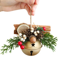 Premium Fabric Metal Bells Antlers-Golden cinnamon pine