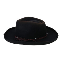 Chapeau rond élégant Fedoras avec décorations en corde,-Noir