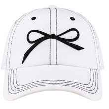 Chapeau à nœud papillon brodé pour voyage et voyage,-Blanc