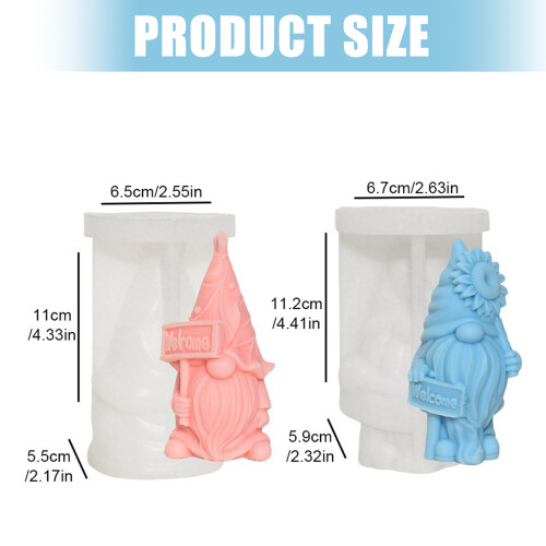 2pcs Santa  Elastomer Molds for DIY Render Christmas Decoration 2