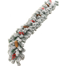 Seasonal Flocking Pinecones and Pinecones Wreath Pine Rattan-B