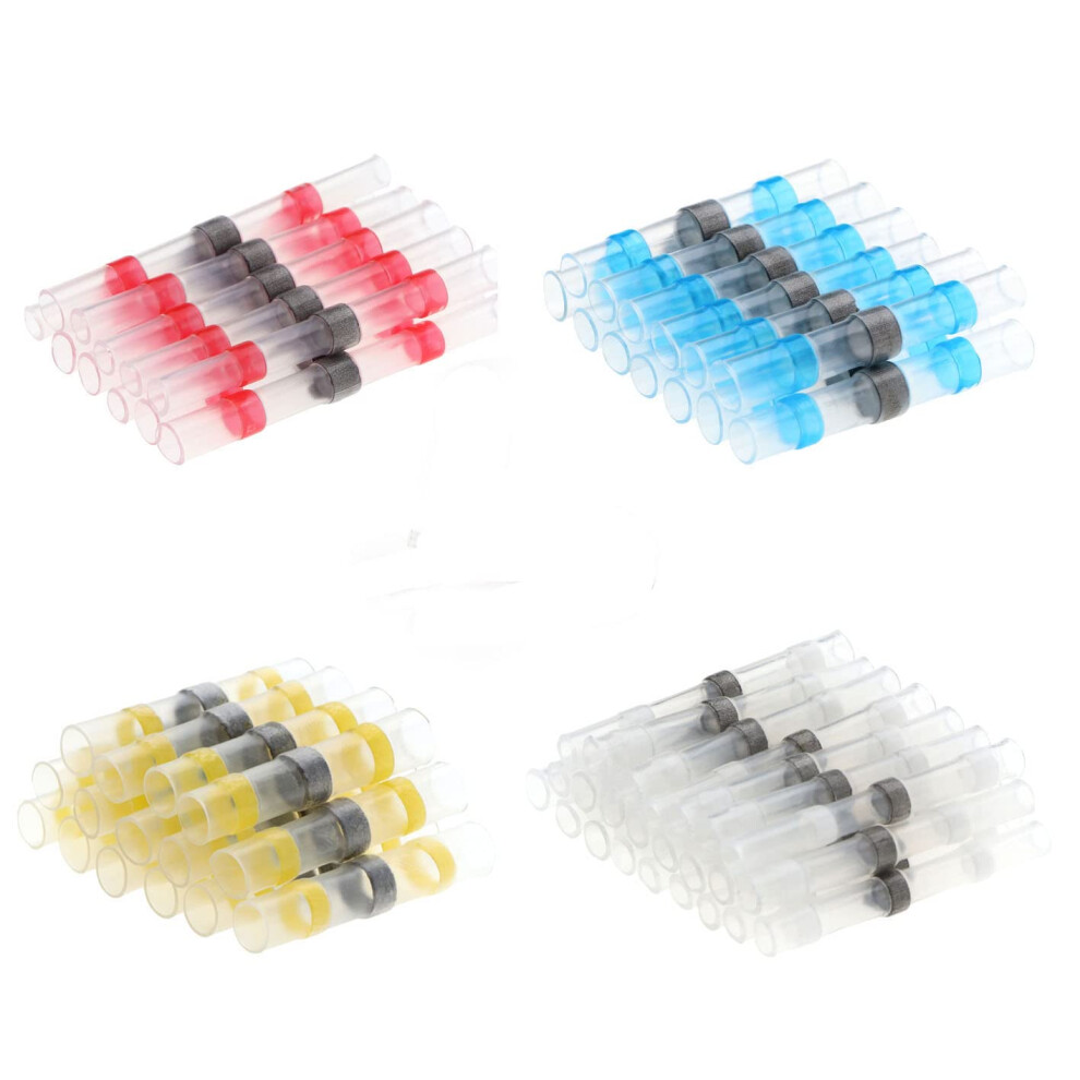 250Pcs Solder Seal Wire Connectors Heat Shrink Solder Butt Connectors Kit Insulated Solder Butt Crimp Connector Soldering Ring Ref: 8922 9412369418517