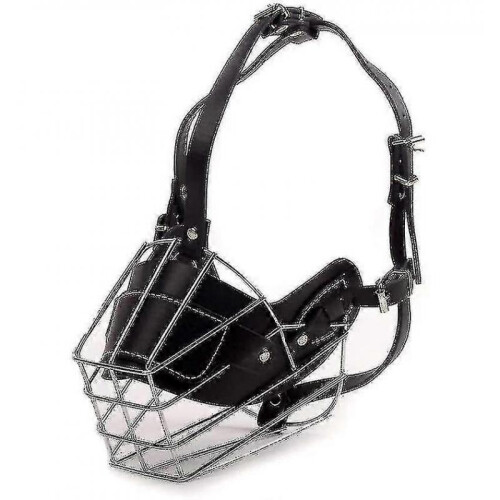 (M) Leather Dog Muzzle for Large Breeds - Super Strong and Safe 2