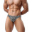 (2XL, Gray leopard print) Men's Leopard Print Thong G-string Underwear 3