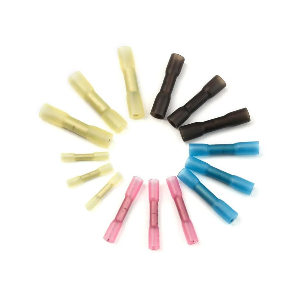 200Pcs Fully Insulated Heat Shrink Butt Connector Splice Soldering Electrical Wire Cable Crimp Terminal Connector Ref: 7400 9365049365888