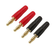 4Pcs/lot 4mm Banana Plug Male Connector Audio Speaker Wire Cable Solderless Screw Lock 4mm Bananas Plugs Red Black Housing