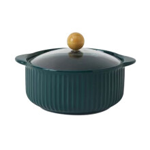Bowls Ceramic Bowl with Lid Binaural Soup Bowl for Household Microwave Safe Rice Bowl for Dormitory Large Tableware Stew Soup Ref: 7689