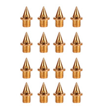 Pack of 16 Titanium Alloy Shoes Spikes Replacement Athletics and Country Spikes for Outdoor Sports Running Shoes gold Ref: 6541