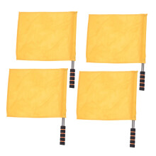 4 pieces referee flags for athletics hand signals flag with pole yellow signal flags for sports events waving Ref: 5332