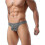 (2XL, Grey snake pattern) Men's Leopard Print Thong G-string Underwear 4