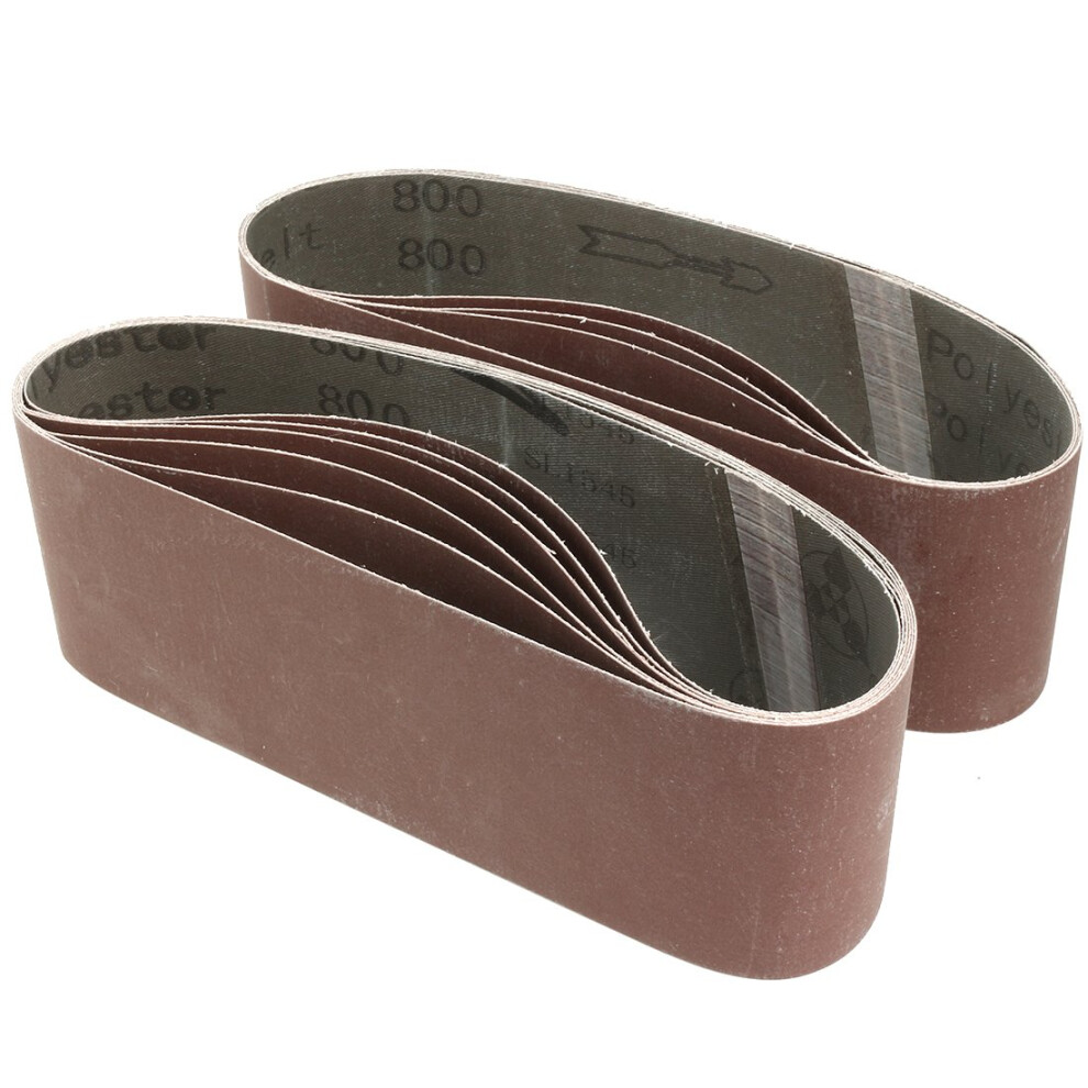 3-Inch X 21-Inch Aluminum Oxide Sanding Belt 800 Grits Sandpaper Flush Joint For Belt Sander 10Pcs 9365049366793