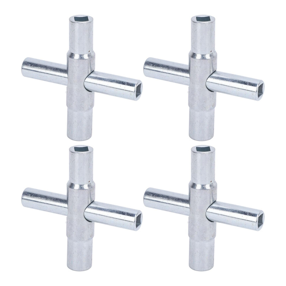4Pcs 4Way Sillcock Water Key Sets For Outdoor Faucet Valve Tool Spigot Key 1/4 9/32 5/16 11/32In Galvanized Silver Ref: 9029 9412369419927