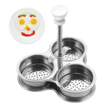 Poached Egg Mould Poached Egg Maker Eggoner Stainless Steel Steam Cooker with 3 Cups for Cooking Tool for Early Ref: 1013