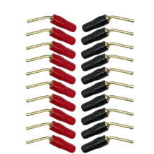 20Pcs 2mm Red Black Curved Pin Banana Plug Connector Right Banana Male Plugs Audio Speaker Wire Cable Connectors (Color : 20 Red)