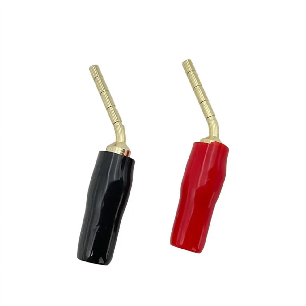 20Pcs 2Mm Red Black Curved Pin Banana Plug Connector Right Angle Banana Male Plugs Audio Speaker Wire Cable Connectors (Color : 20 Black) 9189345686917