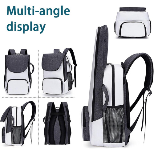 Badminton Backpack,, Separate Shoe Pocket, for 2 Racquets Black 1