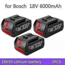 (3pcs Battery) For BOSCH 18V Original Lithium Battery Replaceable BOSCH Battery Pack 6.0AH Original Tool Rechargeable Battery Ultra long life