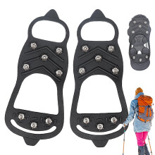Gripper spikes for shoes, ice cleats for boots, slipon with 8 knobs, nonslip, outdoor crampons for men and women