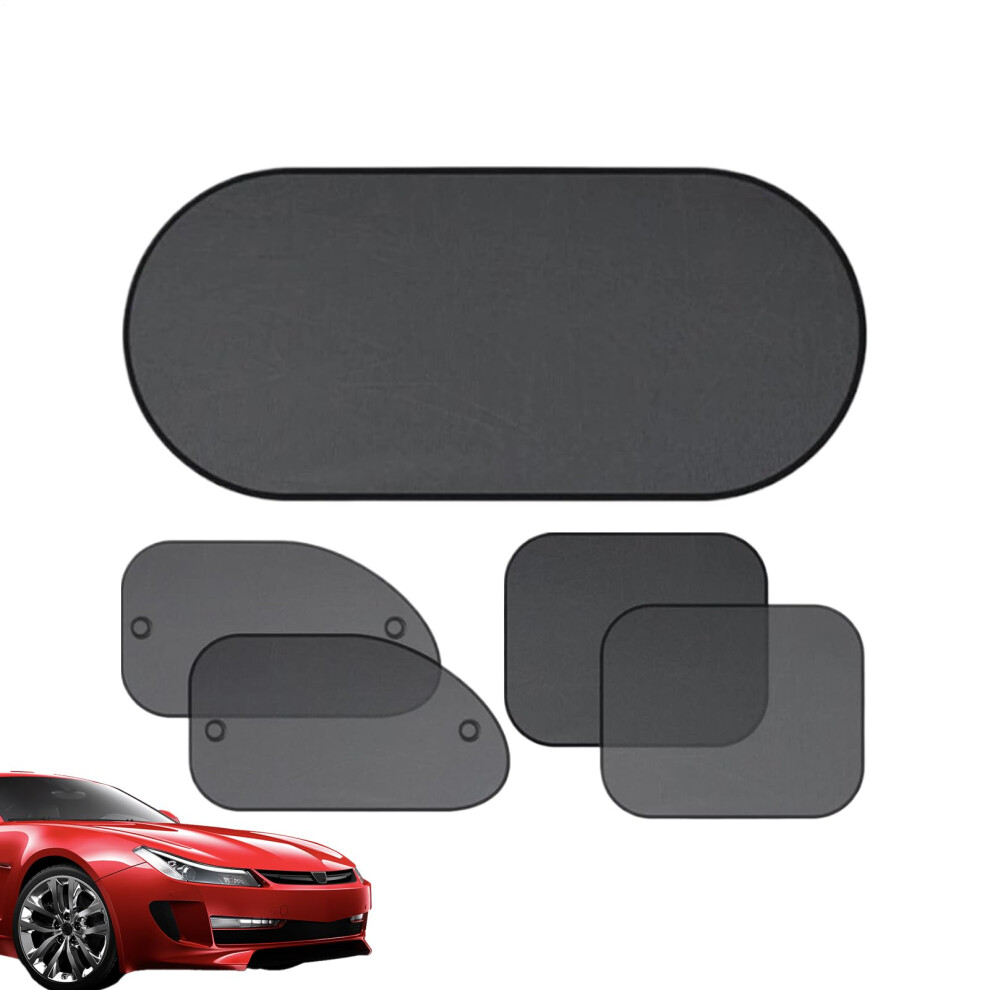 Car Sun Shade 5 Pack Uv Protection Side Window Privacy Screen With Suction Cups For Camping Travel 9365049369626