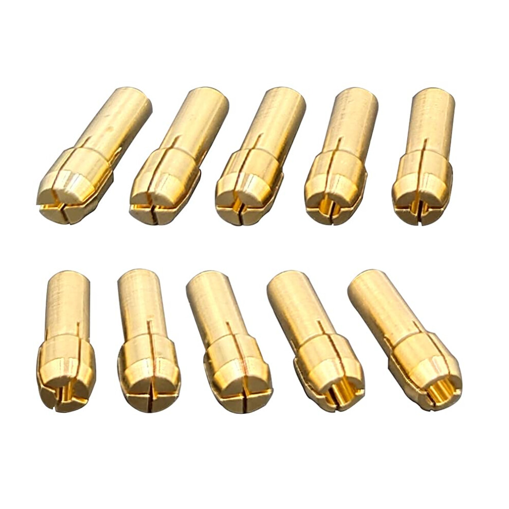 (10Pcs) Brass Router Collets,Mini Electric Grinder Quick Change Drill Chuck Adapter Bit Sets 0.5-3.2Mm Shank Diameter 4.3Mm For Power Hand Tools 9412369420008