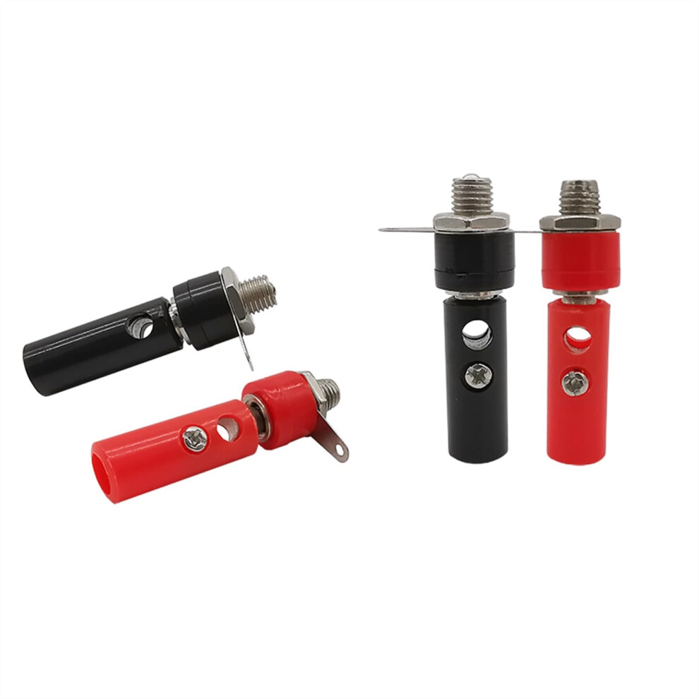 2Pair Audio Speaker 4Mm Banana &Socket Connector Kits Jack Panel Terminal Red&Black(2Pair Red) 9189345687938