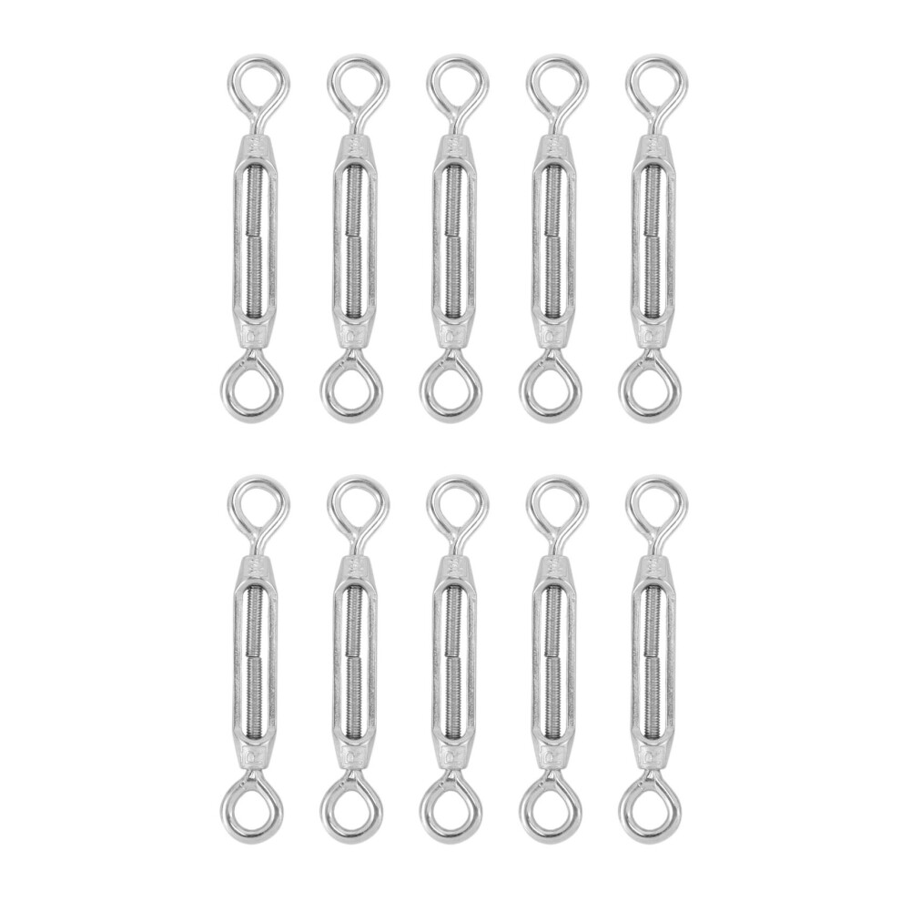 M4 Stainless Steel 304 Eye & Eye Turnbuckle Wire Rope Tension (10Pcs) 4711483435352
