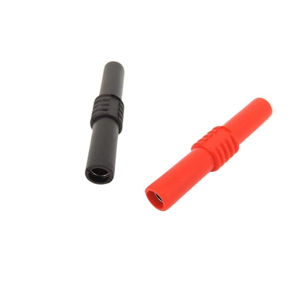 4Mm Banana Jack Socket Female To Female Adapter Extension Insulated Banana Cable Connector Coupler Pvc(1Pc Black) Red/Black 9189345688331