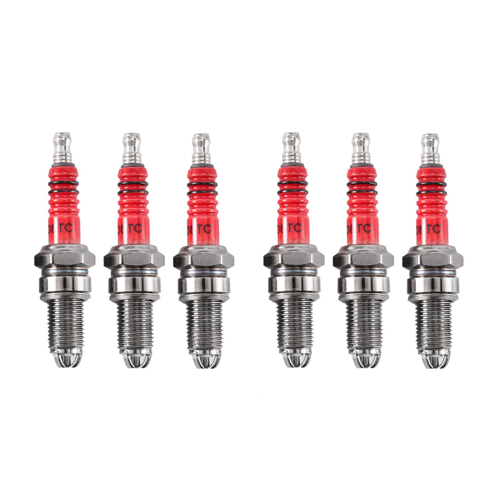 6Pcs D8tc 3 Electrode Spark Plug, Racing Spark Plug With 3 Electrode For Cg 125 150 200Cc Motorcycle Scooter Atv Quads 6131667546762