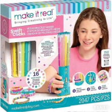 (Type C) Make-It-Real Swift Clicks Bracelet Maker Quick-Click Bracelet Maker Kit for Girls 8-12 Cool Bracelet Maker Machine