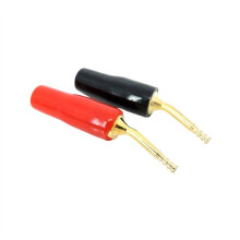 Red Black 2mm Banana Plugs Adapter Gold-Plated Copper Speaker Audio Wire Cable Connector Bent Terminal Pin Plugs (Color : 2 Pairs)