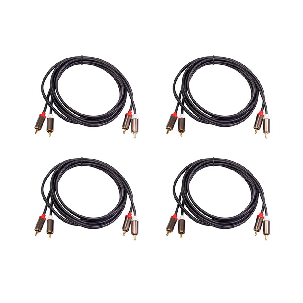 4X 2Rca To 2 Rca Coaxial Audio Cable 3.5 Jack Stereo Rca Audio Cord 1M For Home Theater Dvd Tv Amplifier Cd Soundbox Gold 4714011700977