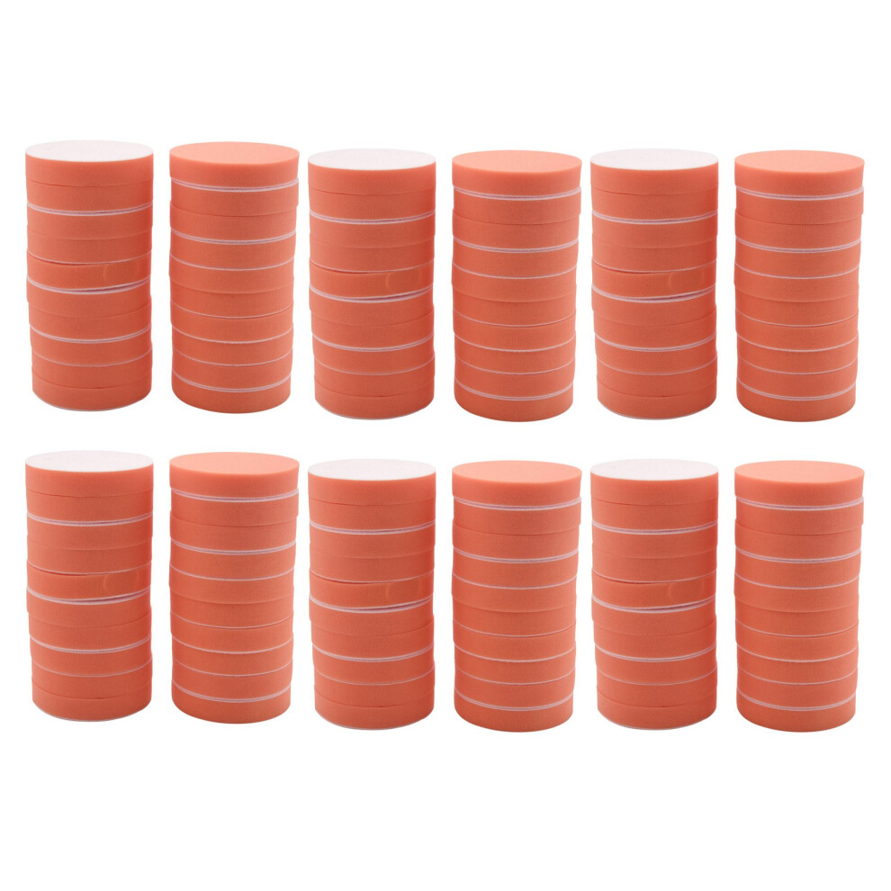 120Pcs 125Mm Gross Polishing Buffing Pads 5 Inch Flat Sponge Car Polisher Clean Waxing Auto Paint Maintenance Care Orange 4713683259844