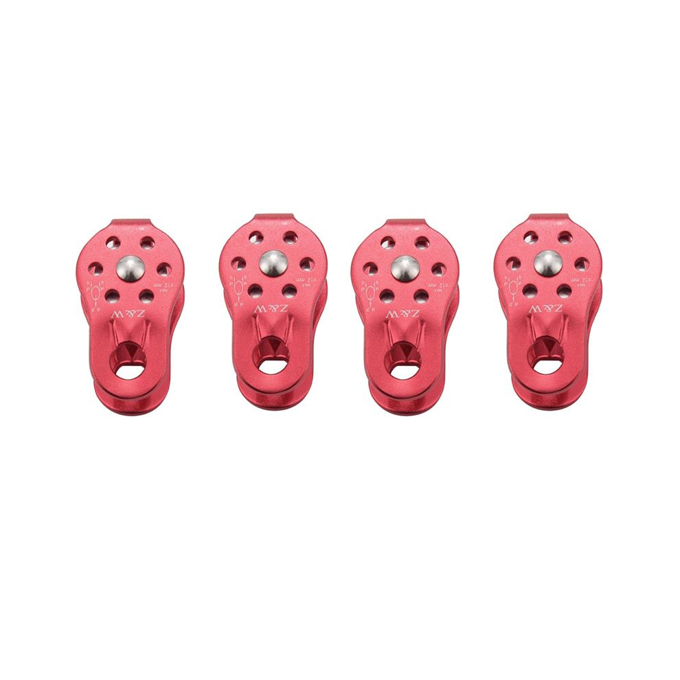 4 Pcs Rock Pulley Rope Tree Climbing Climber Arborist Fixed Pulley Red 4712947528436