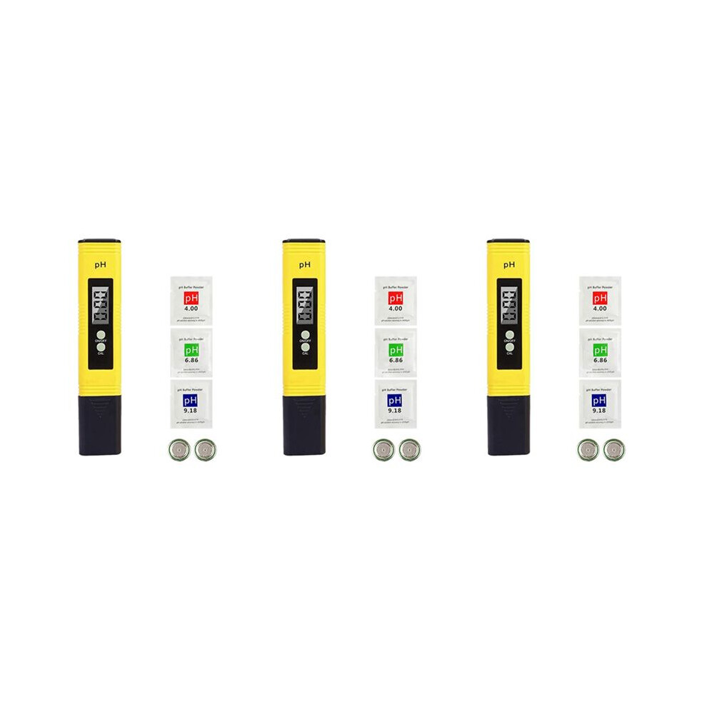 3X Ph Meter Tester Digital Ph Meter 0.01 Ph Water Quality Test Digital Tester For Kitchen, Aquarium, Pool, Laboratory 4713445711184