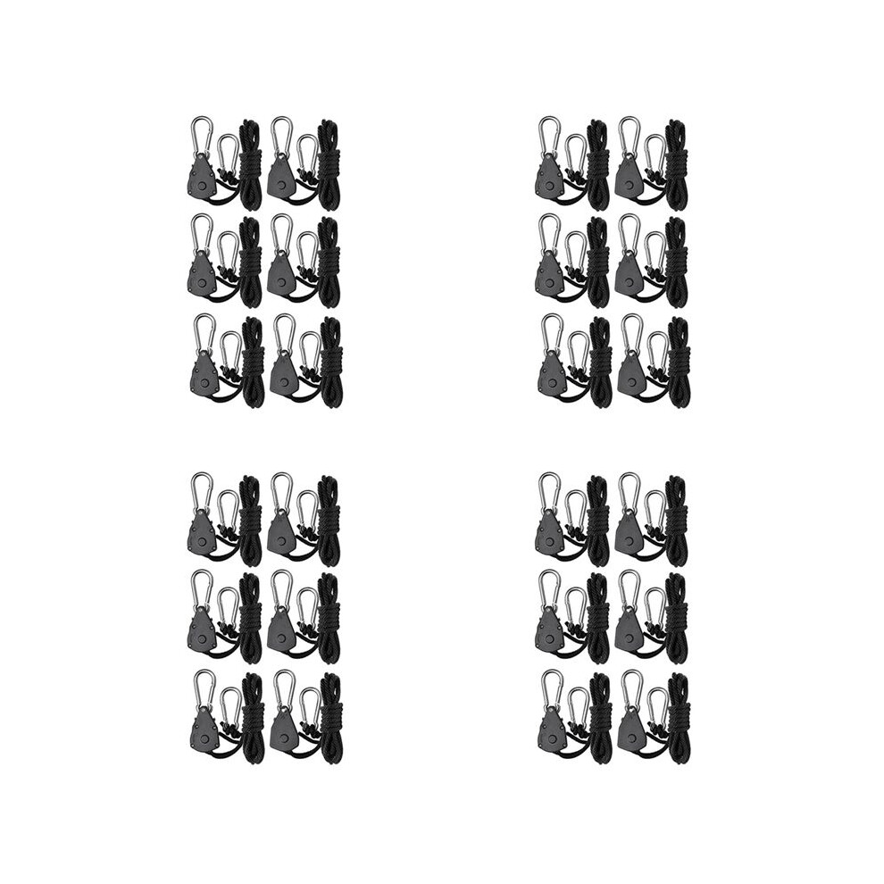 24Pcs 1/8 Inch Heavy-Duty Adjustable Growth Light Ratchet Rope Hanger, Used For Gardening Of Growing Lamps 4714144899838