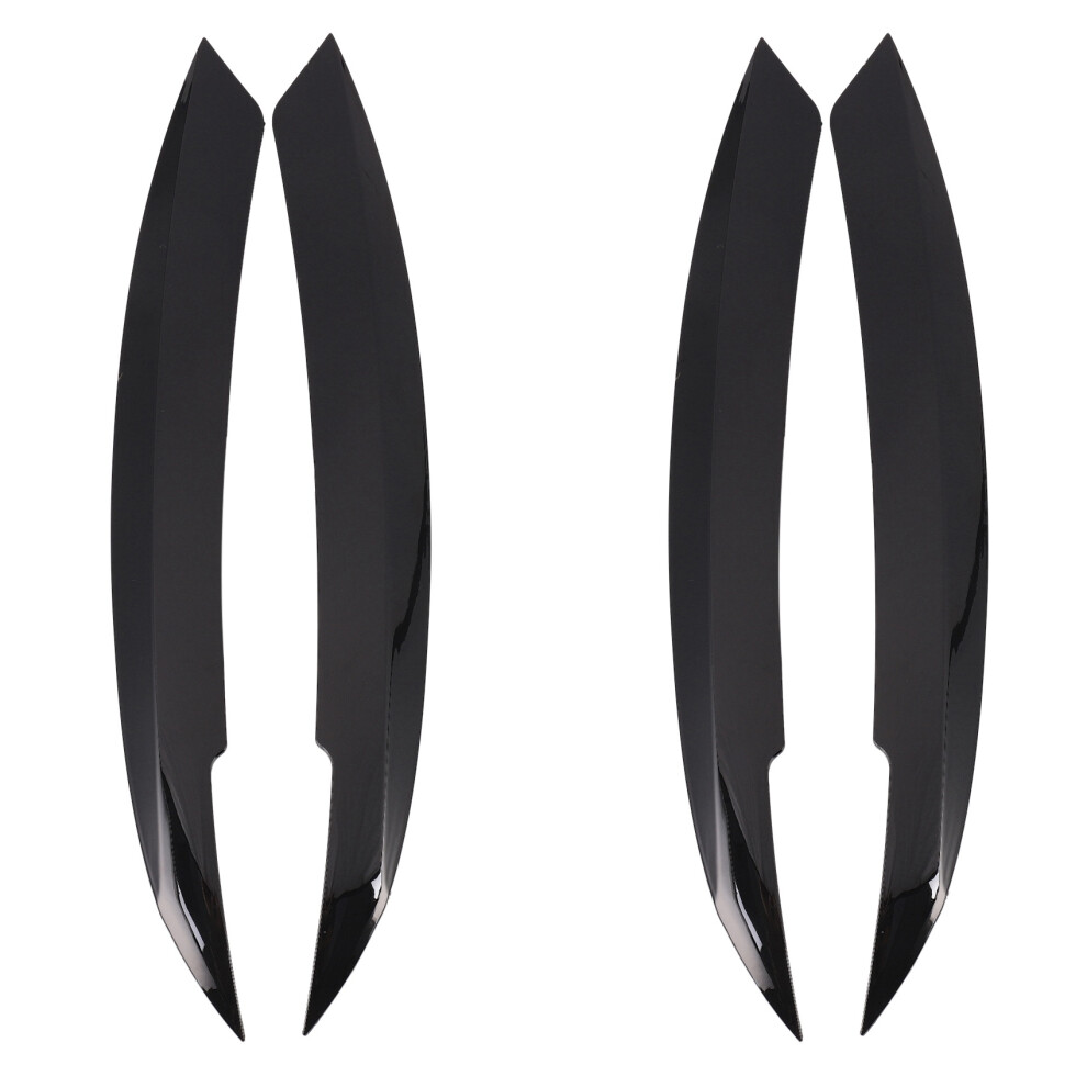 4X Car Headlights Eyebrow Eyelids Sticker For Volkswagen Jetta Mk6 Car Black 6133869915834