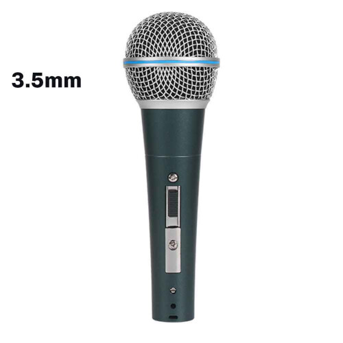 Metal Dynamic Microphone Wired Microphone for Karaoke Singing Wedding DJ Speech Dark  3.5mm Small 1