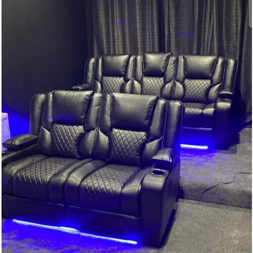 Orlando 3 + 2 Electric Recliner Sofa Set- Black 1