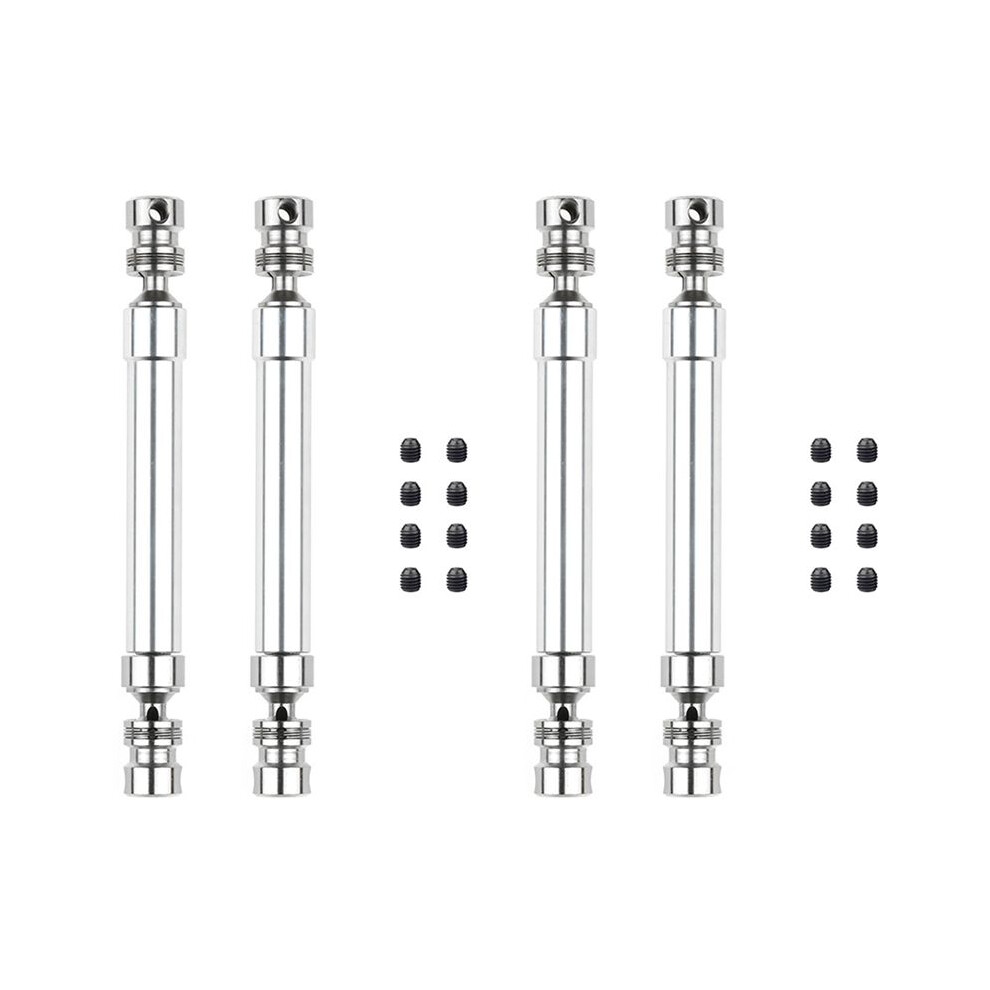 4Pcs Metal Cvd Drive Shaft 110-160Mm For 1/10 Rc Rock Crawler Axial Scx10 90046 Traxxas Trx4, Silver 4713800720066