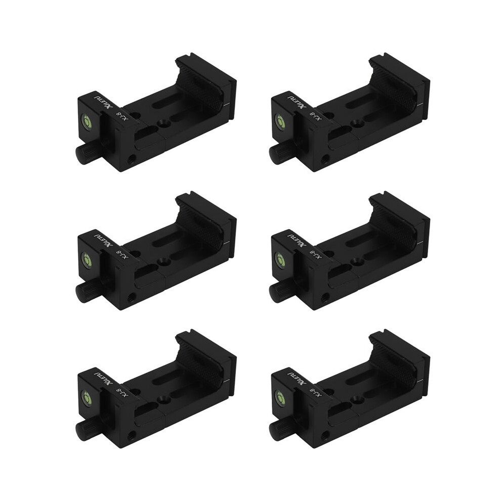 Black 6X Xiletu Xj-8 Tripod Head Bracket Mobile Phone Holder Clip For Phone Flashlight Micro-Phone With Spirit Level