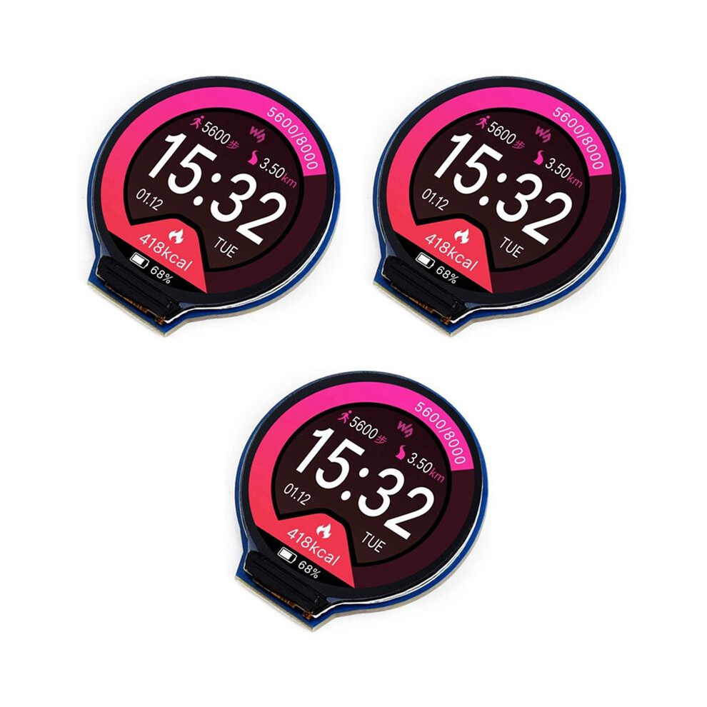 3Pcs 1.28Inch Round Display Lcd Screen Module Gc9a01 Spi Communication Rgb 65K Color Support For Raspberry 4713103895829
