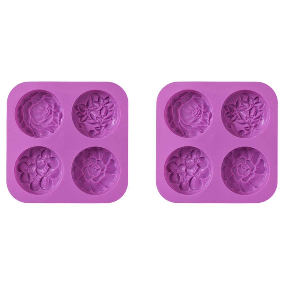 Flower Silicone Soap Molds, Homemade Soap Mold, Muffin, Pudding, Jelly, Brownie And Cheesecake(2Pcs) 4712419301086