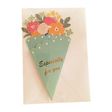 bouquets, greeting cards, 3D greeting card, Thanksgiving card envelope for engagement, Year, Thanksgiving, Mother's Day, green