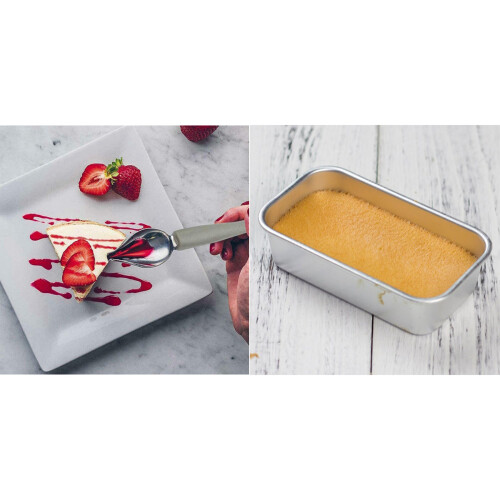 Culinary Drawing Decorating Spoon Set with Kitchen Non Stick Loaf Pan Banana Bread Baking Bakeware Cookware Tray 1