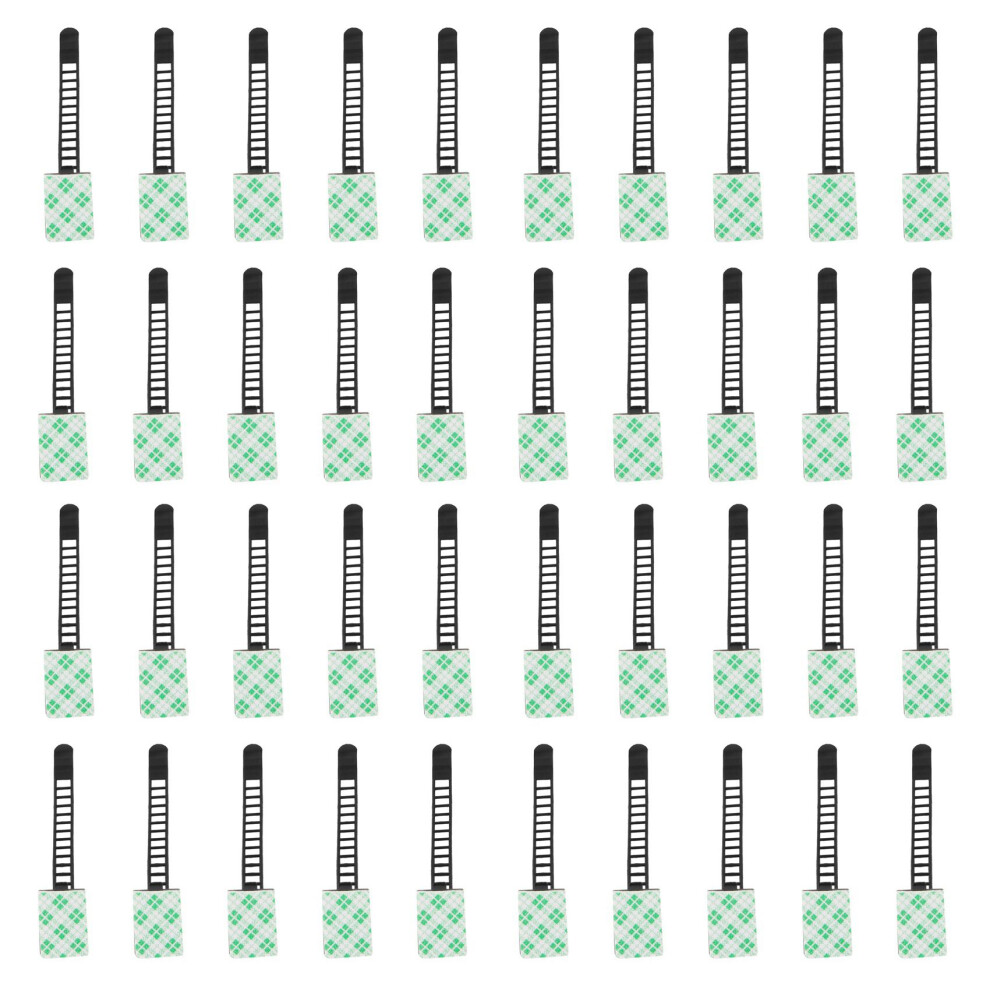 40Pcs Black Sticky Adjustable Wire Ties Cable Clips Clamp Plastic Self Adhesive Cable Ties Fix Holder Clips 4713800701652