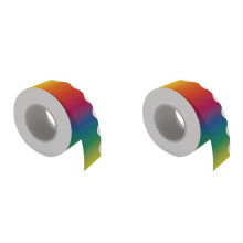 2X Rainbow Bulletin Board Stickers Colorful Straight Bulletin Border Trim Border Trim for Classroom Chalkboard