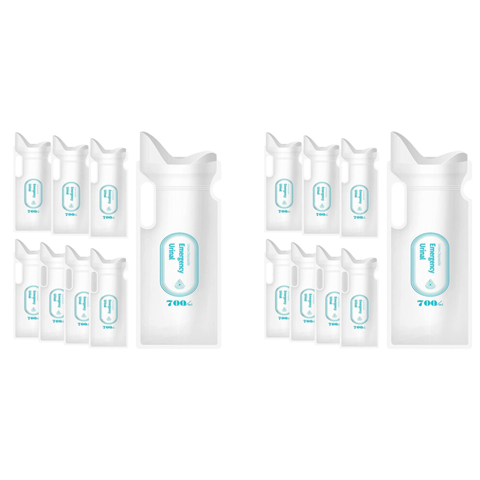 16PCS Disposable Urine Bags, 700ML Urine Bags for Travel Camping Emergency and Traffic Jam, Pee Bags with for Man, Women