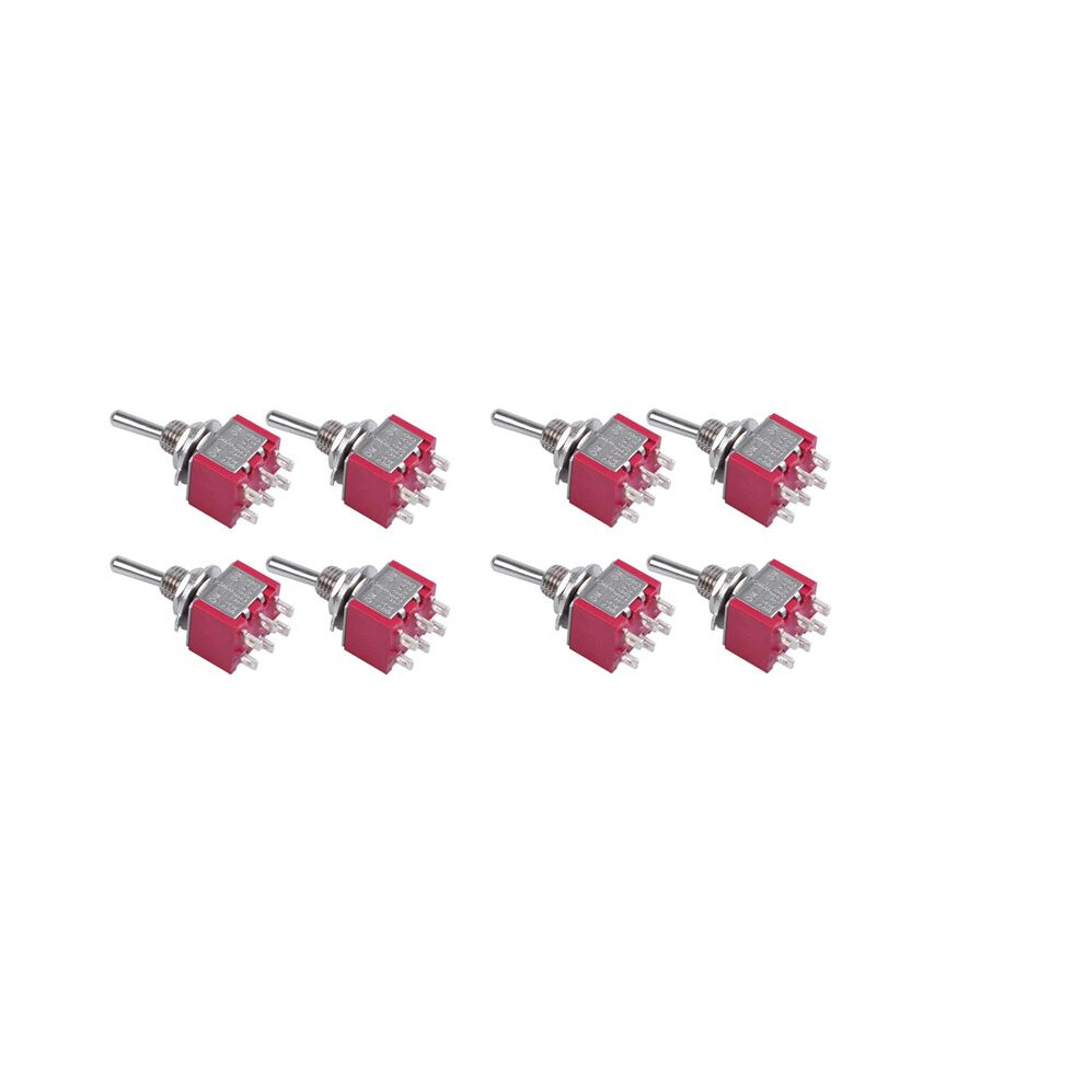 8Pcs Ac 250V 2A 120V 5A 6 Pin Terminals On/Off/On Dpdt Toggle Switches 4713635603503
