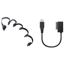 1 Pcs 15 Pin SATA Power Extension Hard Drive Cable & 1 Pcs USB Adapter PC 6P+7P CD DVD Rom SATA to USB 2.0 Converter